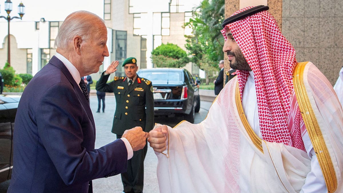President Joe Biden in Saudi Arabia with Prince Mohammed bin Salman