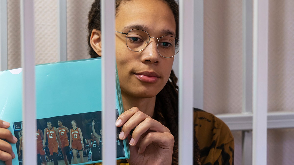 Brittney Griner at a Russian courtroom