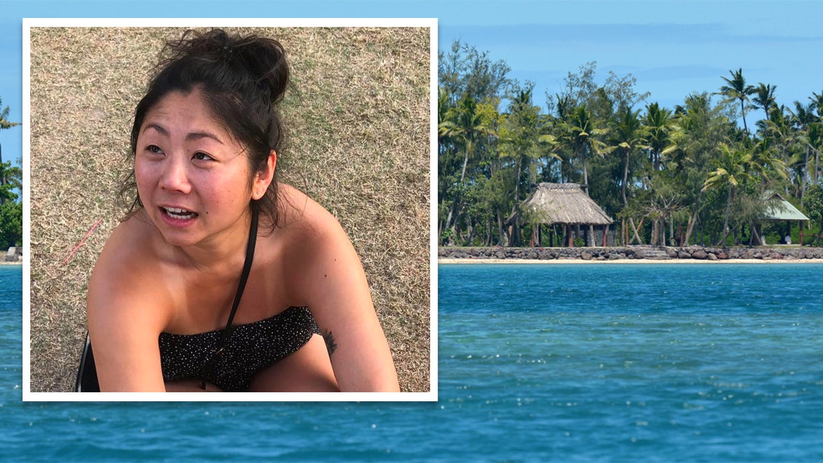 Christe Chen in a 2019 photo, a view of a beach at Turtle Island Resort