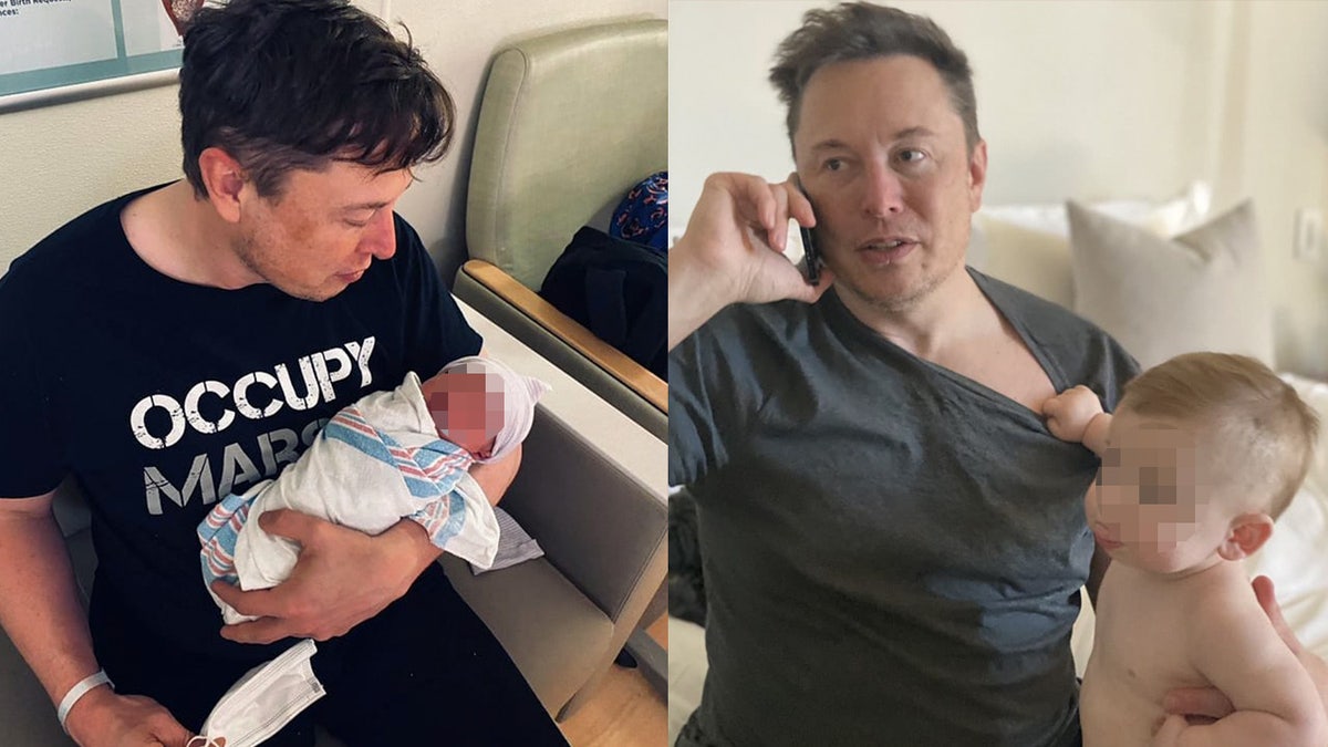 Elon Musk with baby X Æ A-Xii