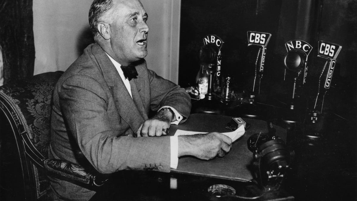 FDR speaks during a Fireside Chat
