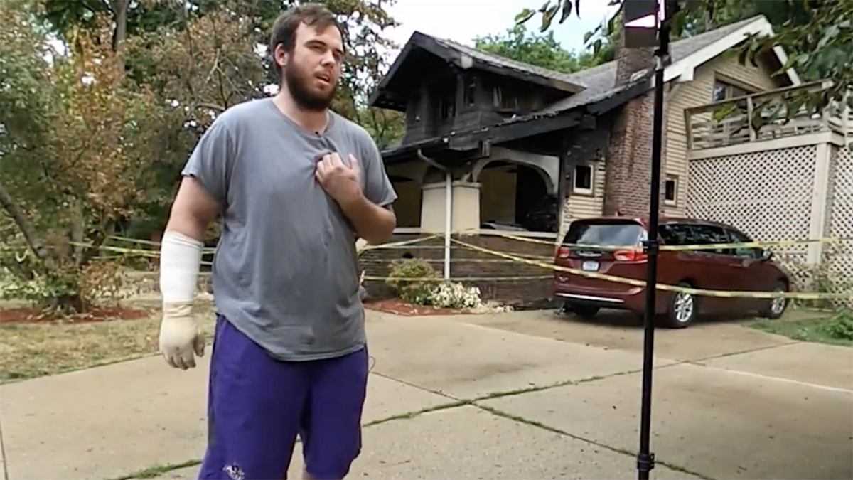 Nick Bostic helped save a family when their house caught on fire