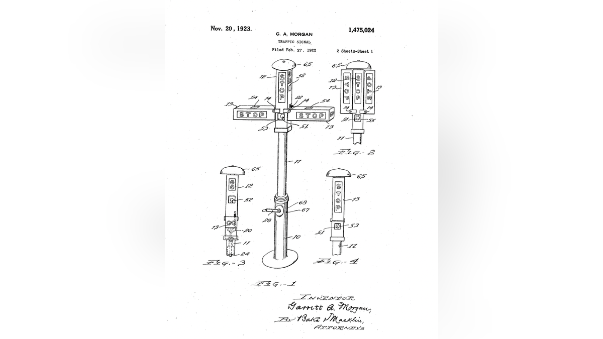 The patent for Garrett Morgan's traffic signal