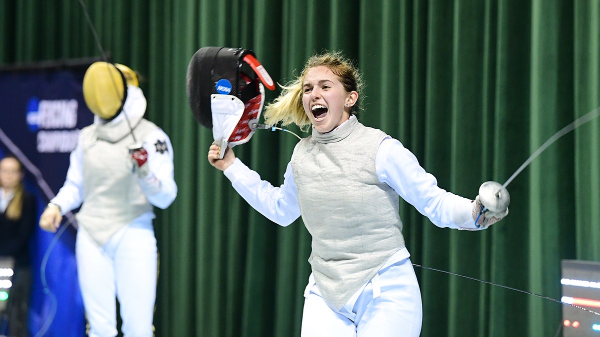 Sylvie Binder of Columbia celebrates 