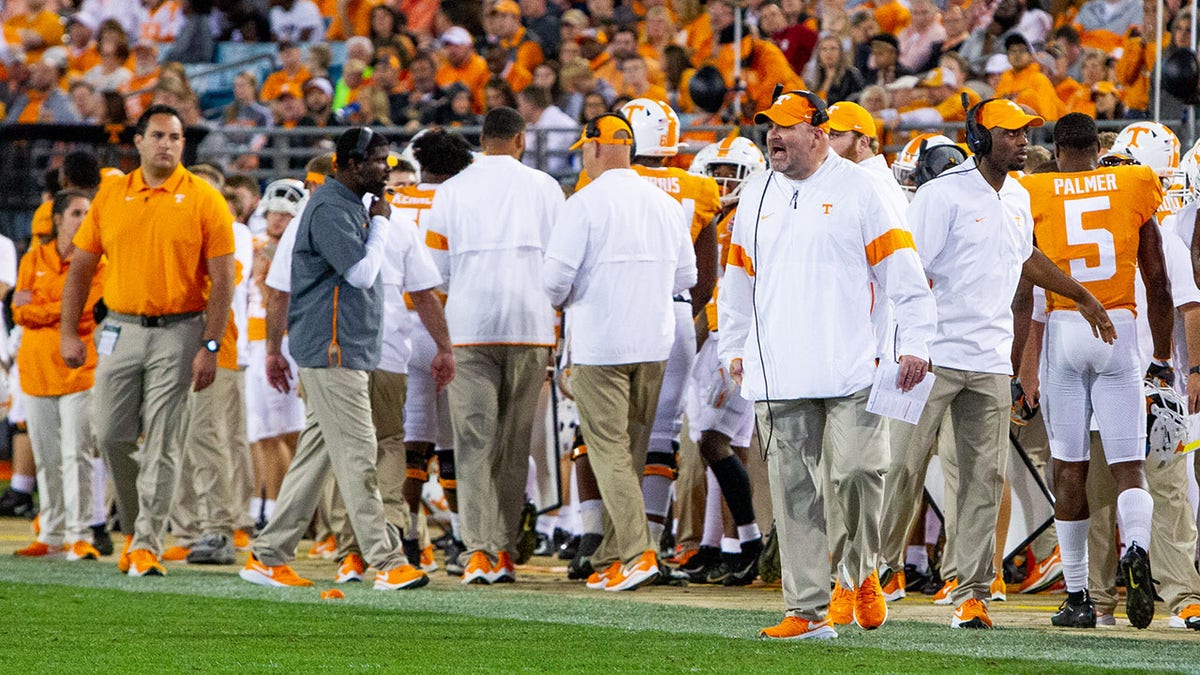 Jeremy Pruitt on the sidelines against the Indiana Hoosiers