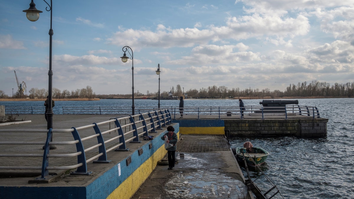 Dnieper river pier