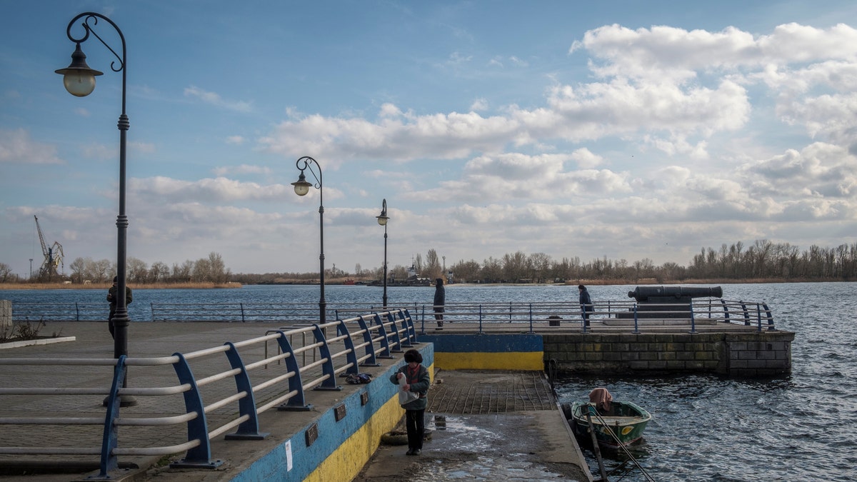 Dnieper river pier