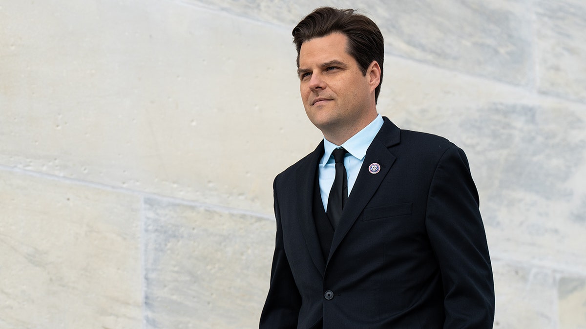 Matt Gaetz walking near the U.S. Capitol