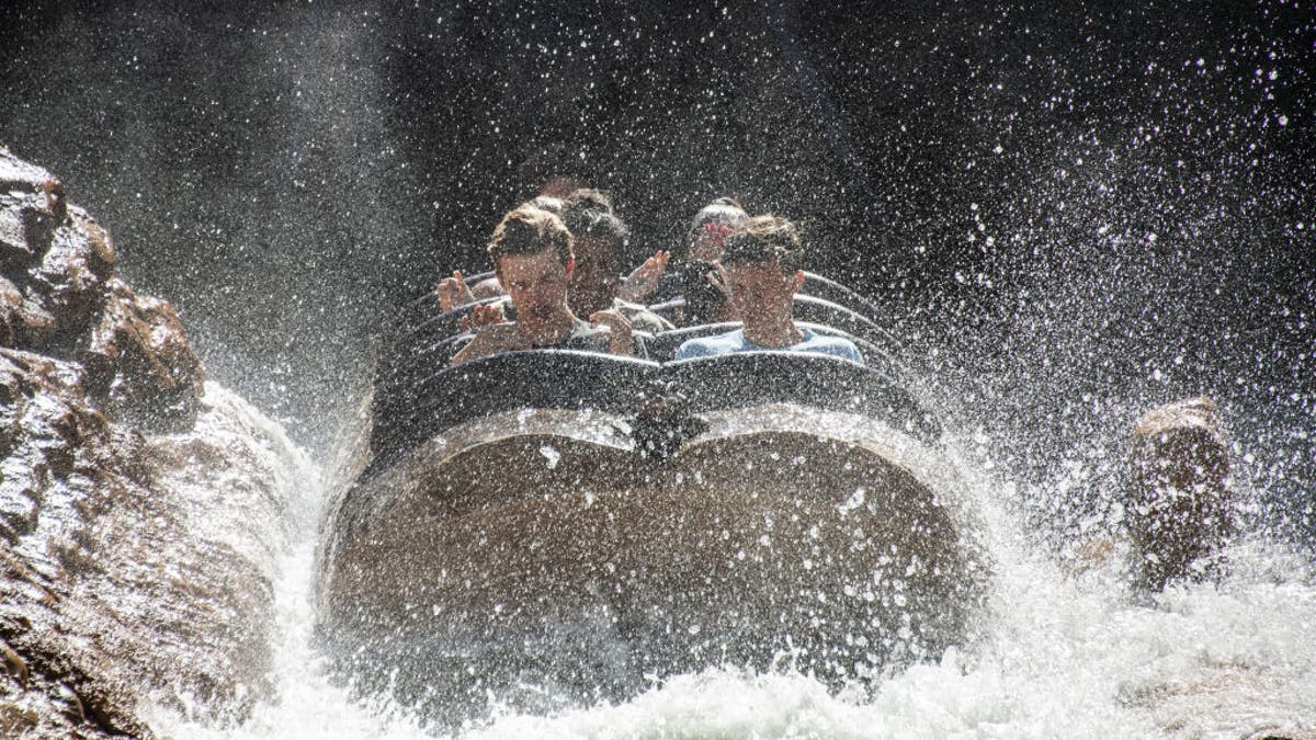 Guest get splashed on Splash Mountain