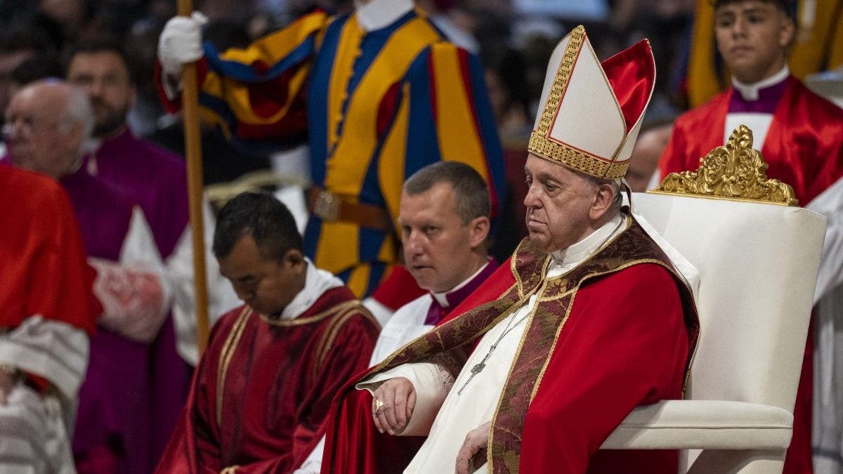 The pope holding mass