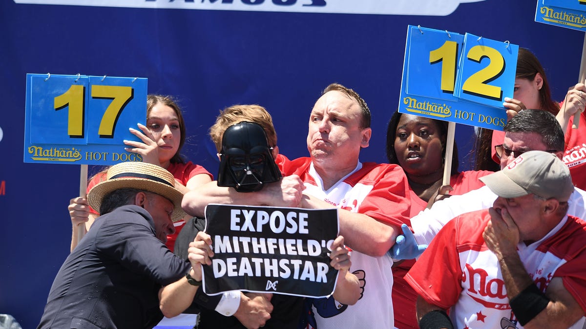 Nathan's Famous protesters