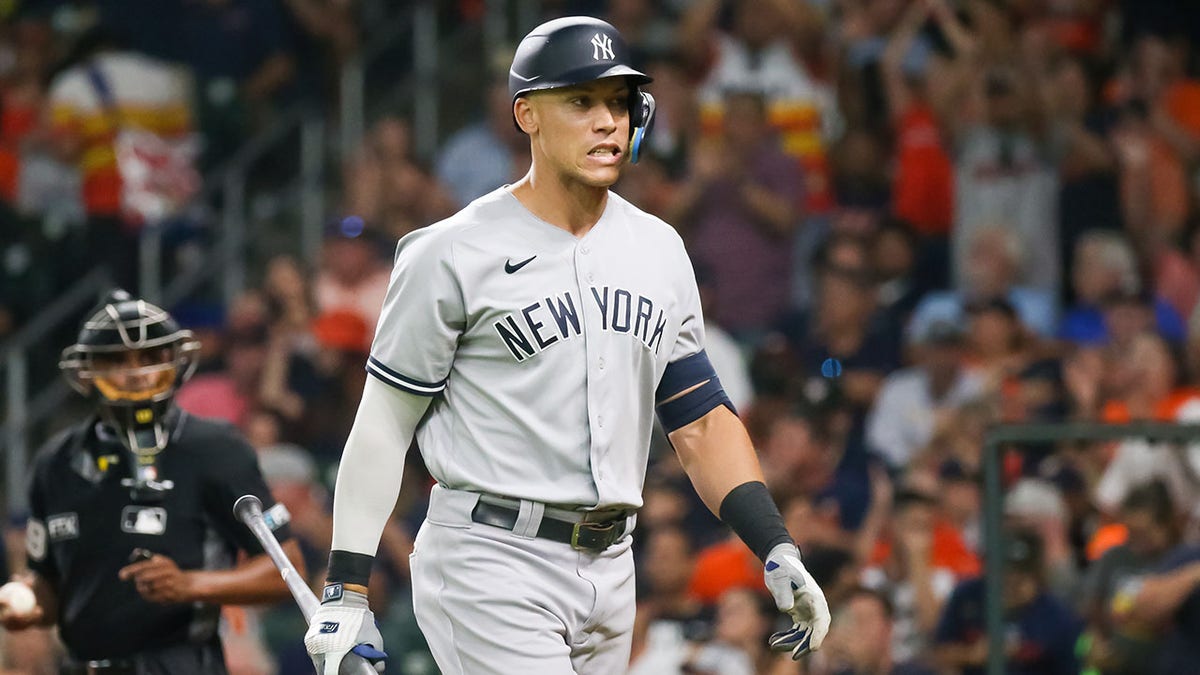 Aaron Judge strikes out against the Houston Astros