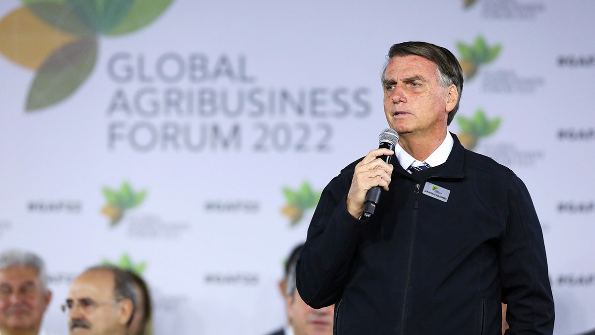 Brazil President Bolsonaro takes mic at agribusiness event