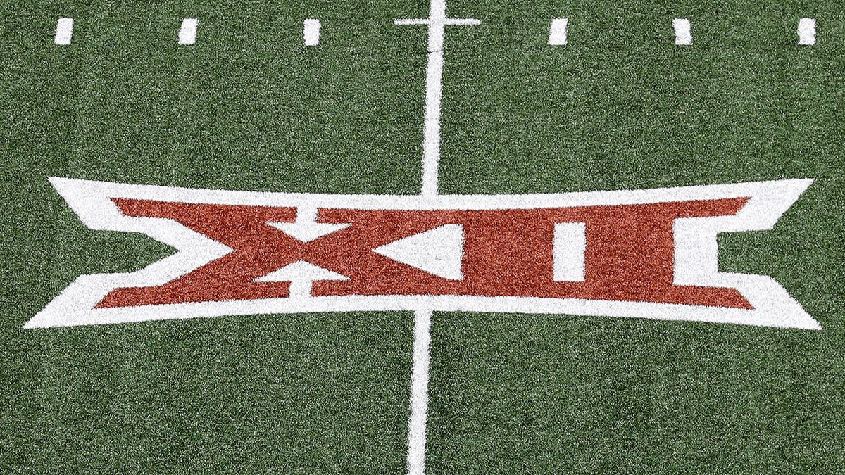 The Big 12 logo on the field in 2022