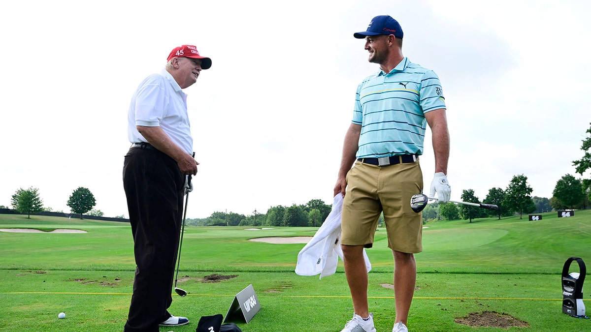 Trump practices with Bryson DeChambeau