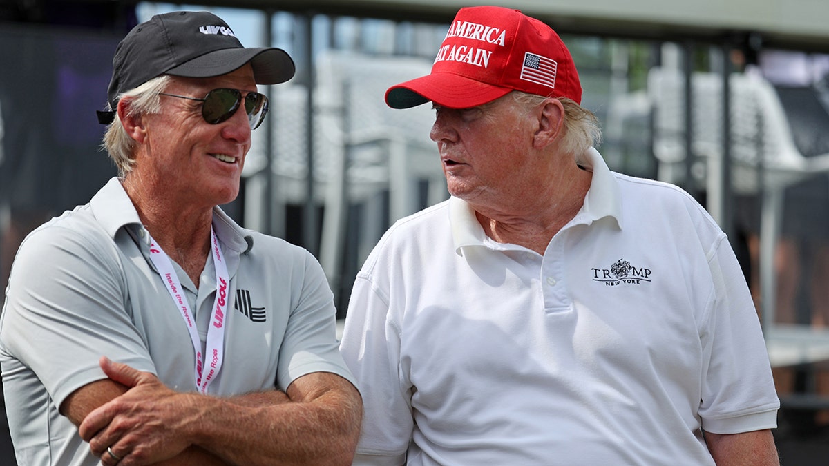 Trump speaks with Greg Norman