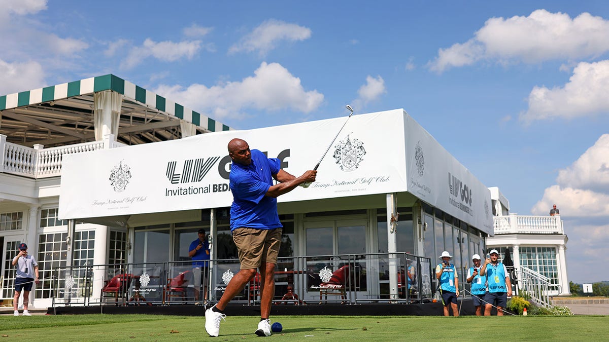 Charles Barkley plays at the LIV Golf pro-am