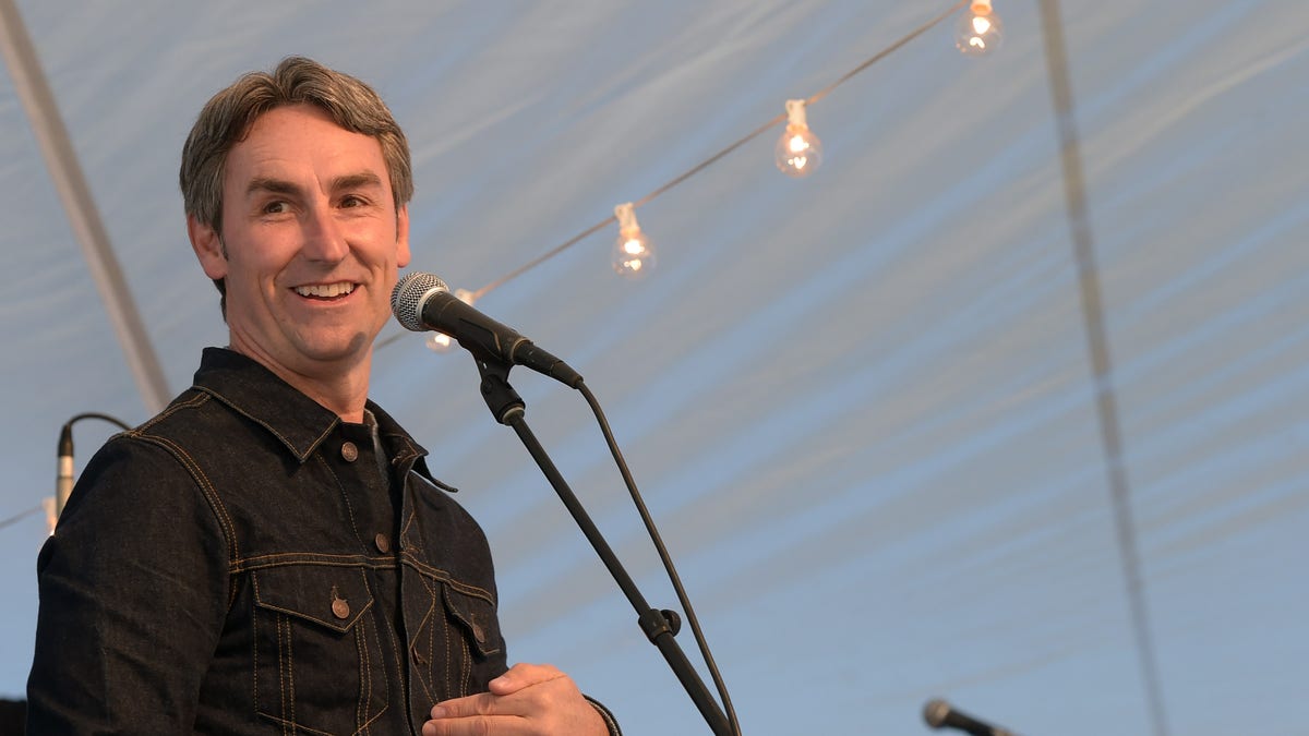 Mike Wolfe speaking at an event
