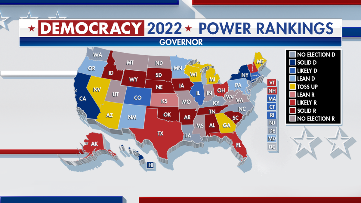 Governor's election map from Fox News