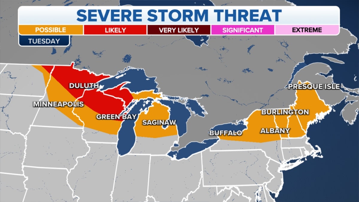 Severe storm threats for the Great Lakes