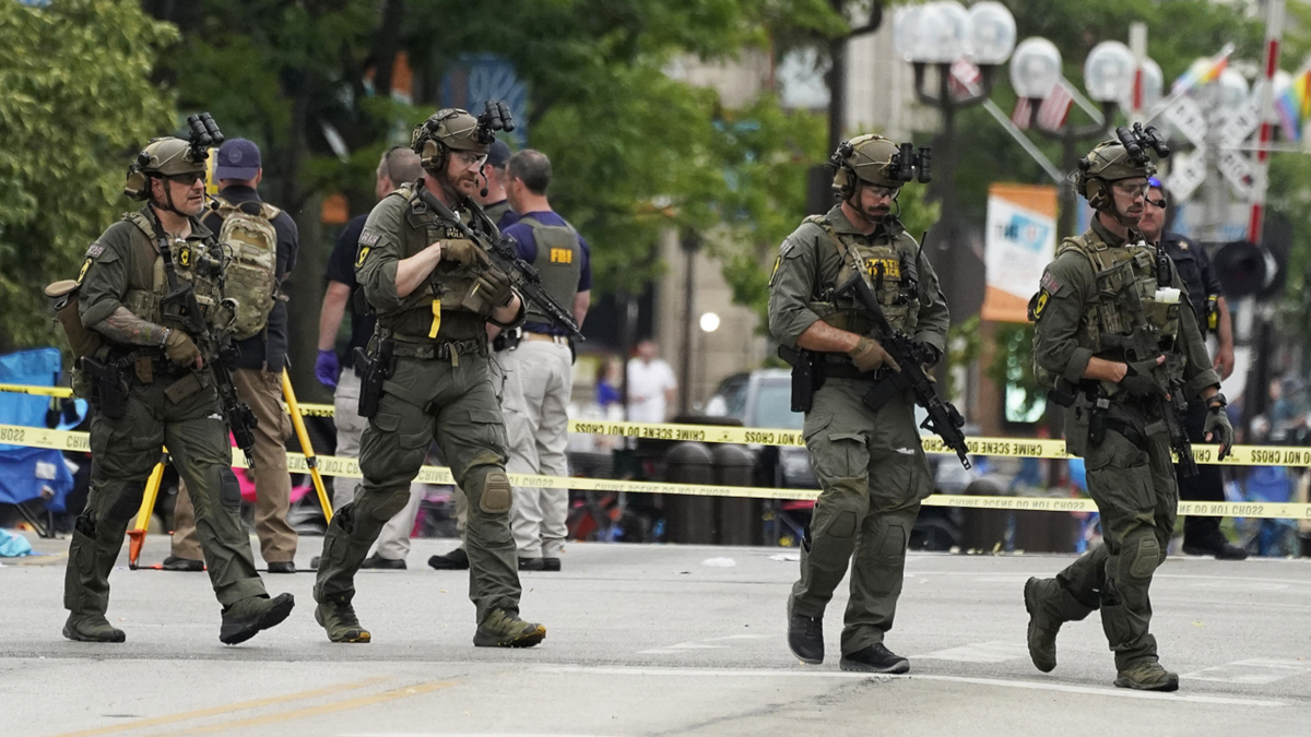 Police officers in Highland Park