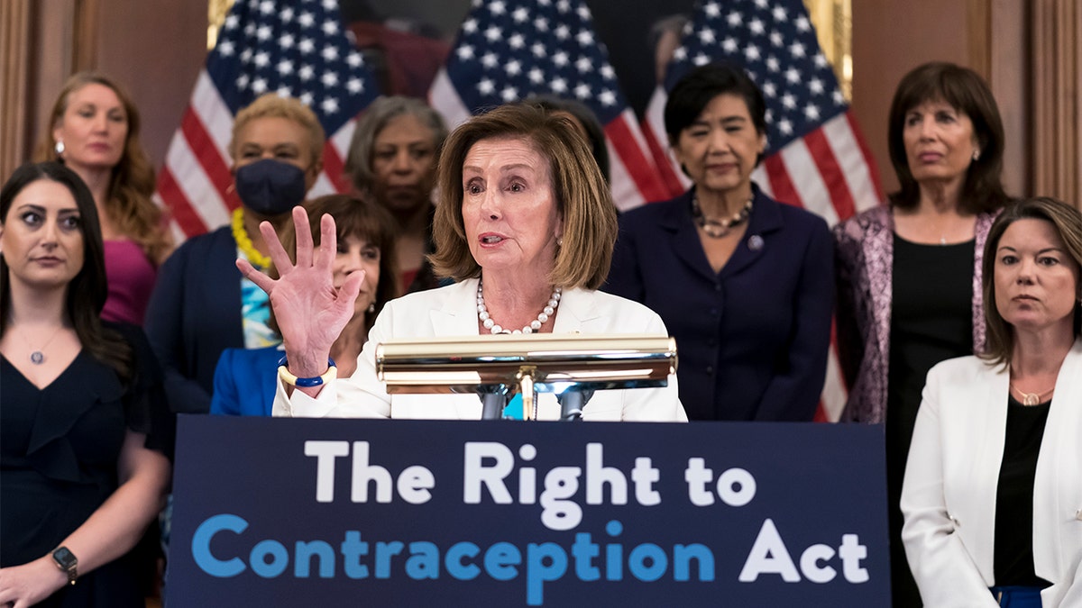 House Speaker Nancy Pelosi speaks in favor of the Right to Contraception Act