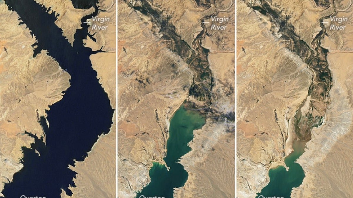 NASA imagery shows Las Vegas’ Lake Mead’s water levels lowest since 2000
