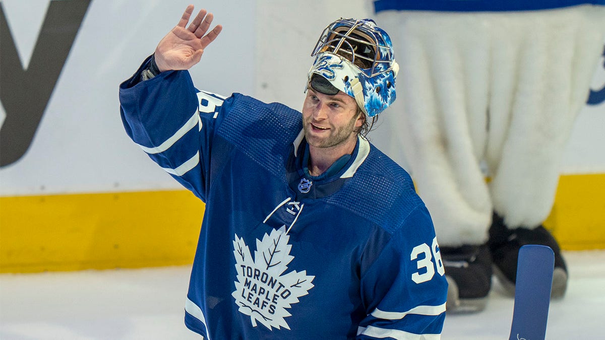 Jack Campbell salutes the crowd