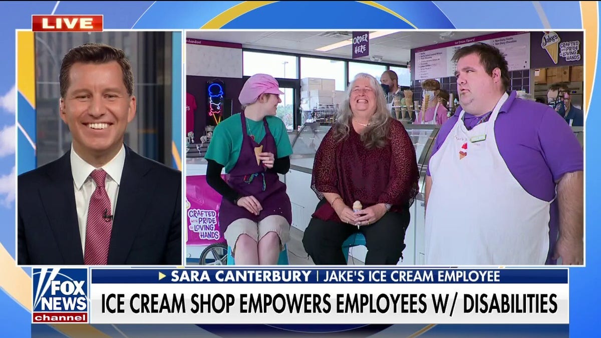 Jake's Ice Cream employees Tim Walker and Sara Canterbury