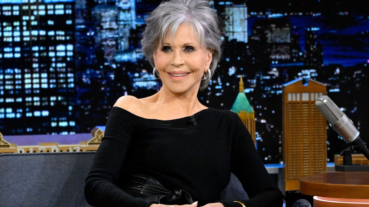 Jane Fonda on late night TV