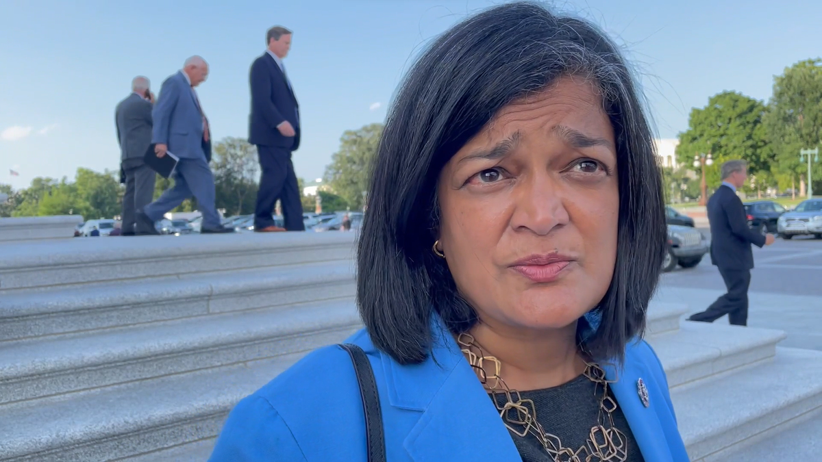 Rep. Pramila Jayapal outside Capitol