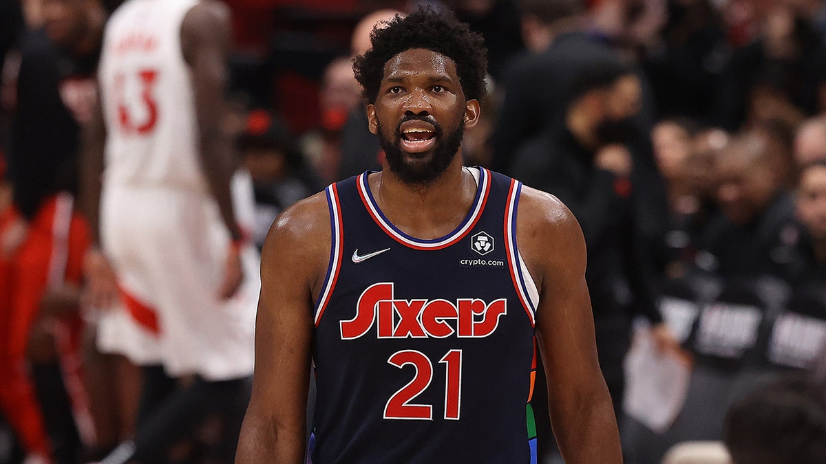 Joel Embiid vs the Raptors in April 2022