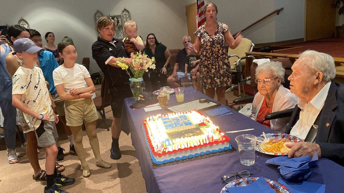 June and Hubert Malicote at birthday party