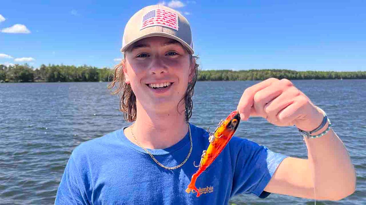 Kaiden Schrieber with his lure