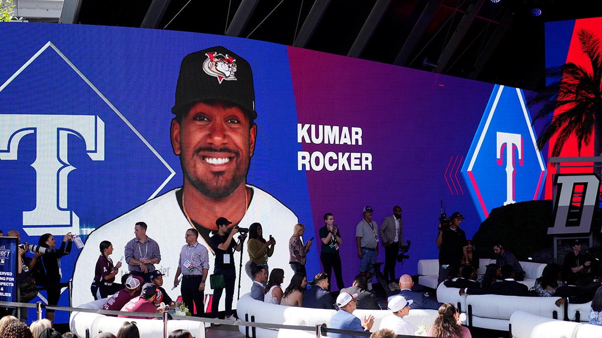 Kumar Rocker's face at the draft