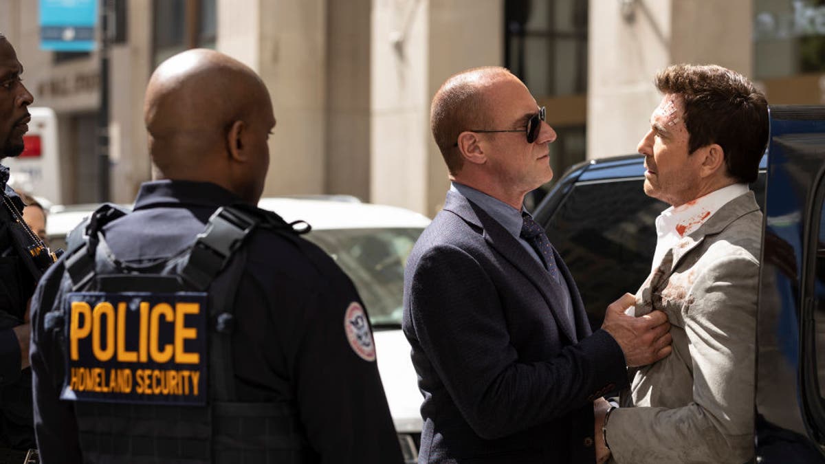 Chris Meloni on the set of "Law & Order: Organized Crime"