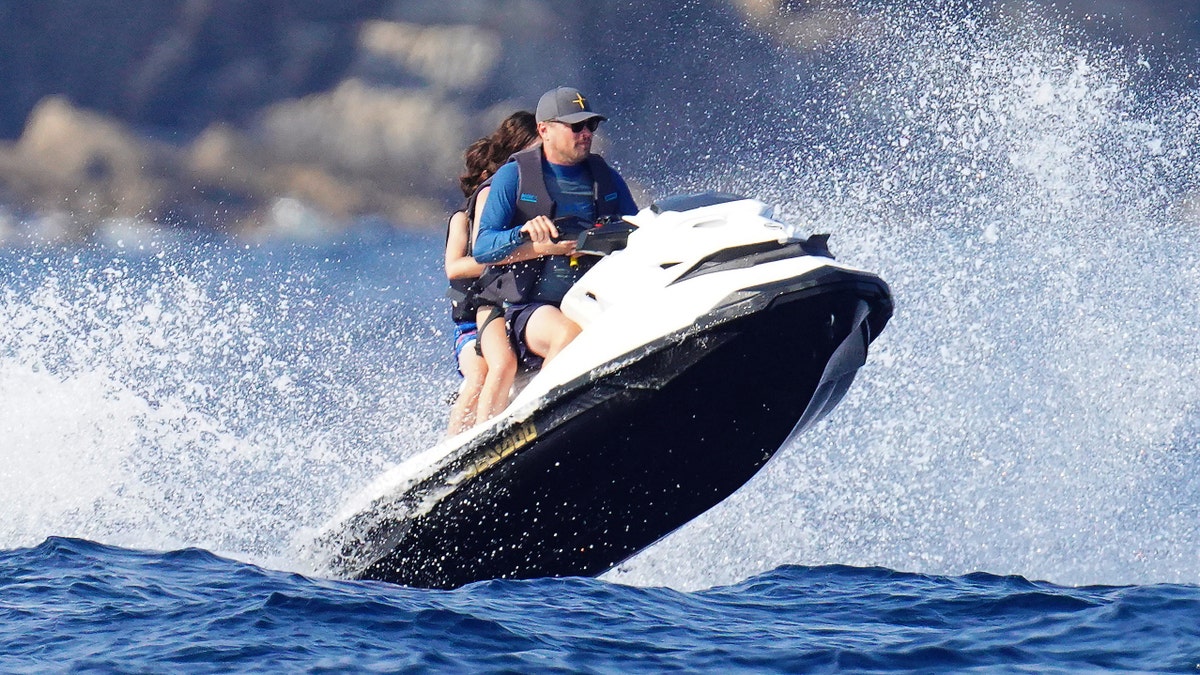 Leonardo DiCaprio is pictured jet-skiing in St. Tropez on July 15. (Mega Agency)