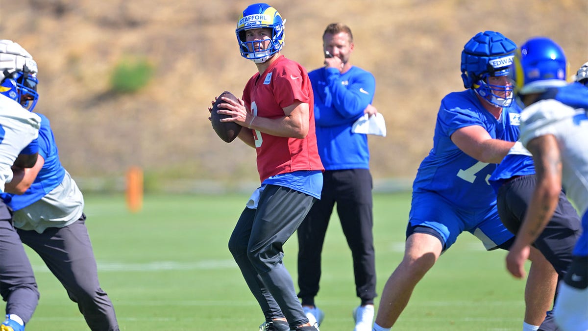 Matthew Stafford throws a pass