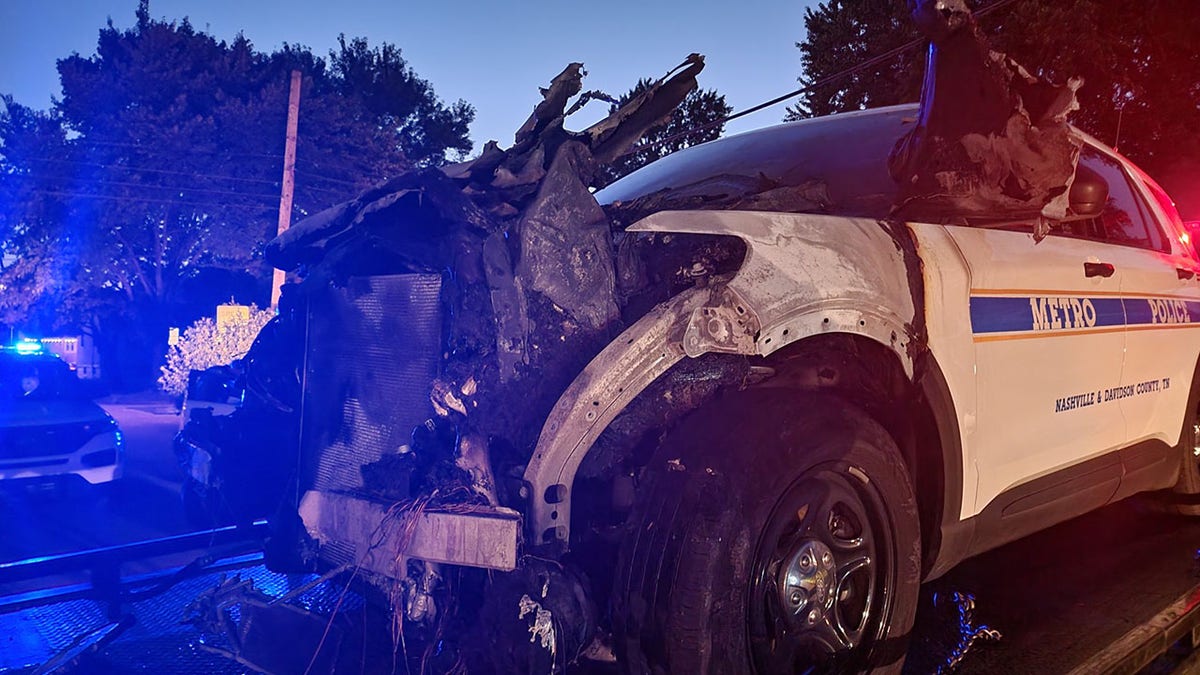 Tennessee police cruiser burned