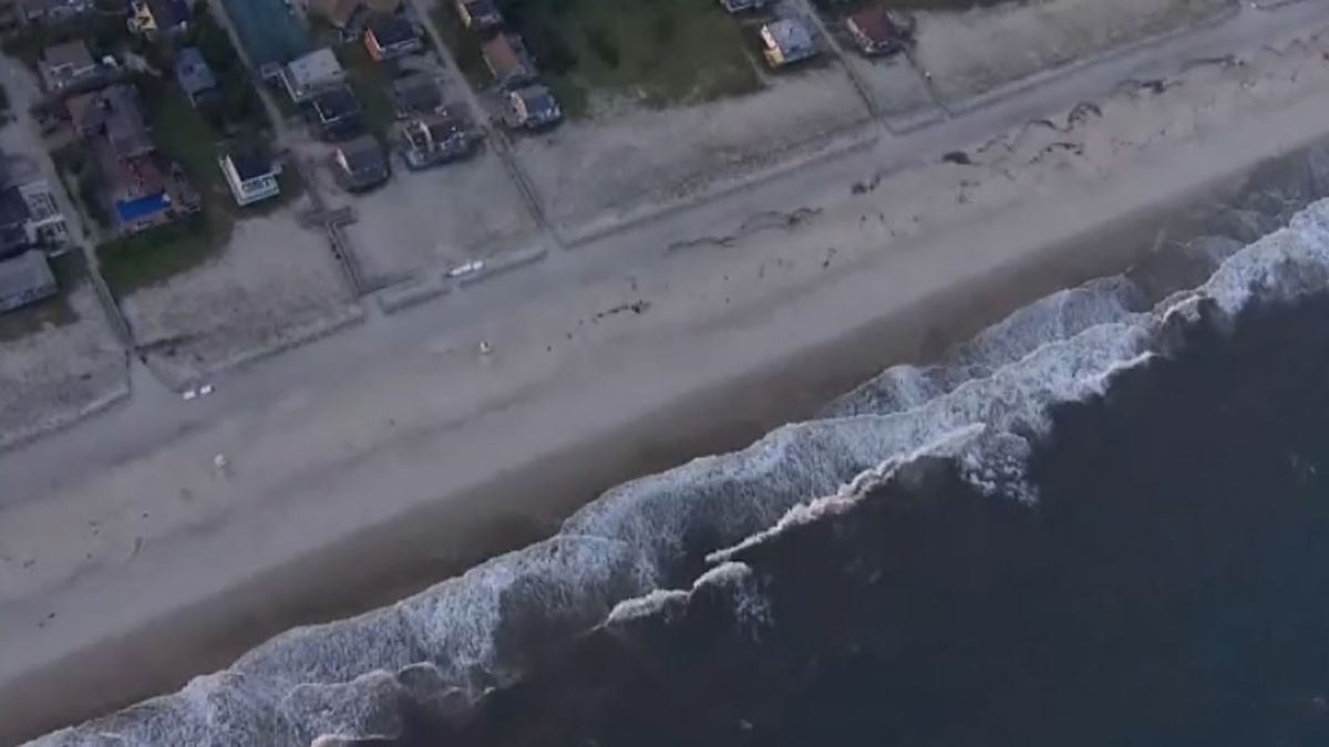 Aerial view of a beach in Long Island, New York