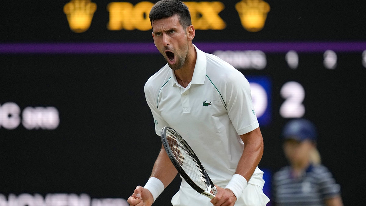 Novak Djokovic wins his singles match at Wimbledon 2022