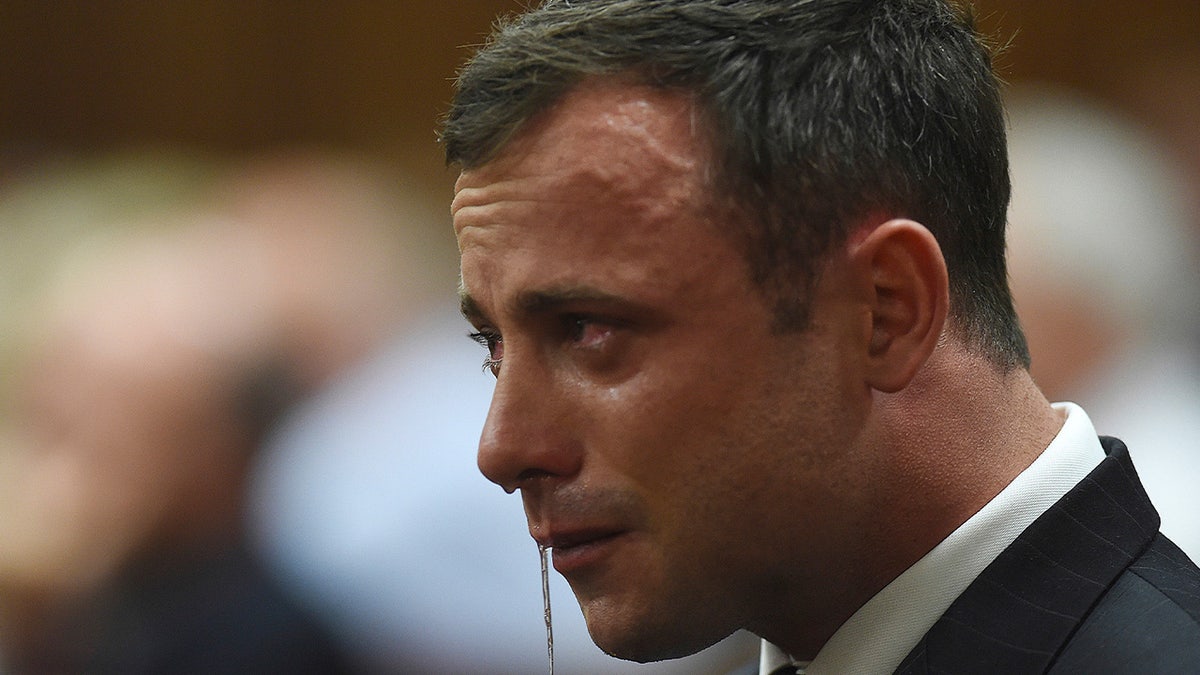 Oscar Pistorius weeping