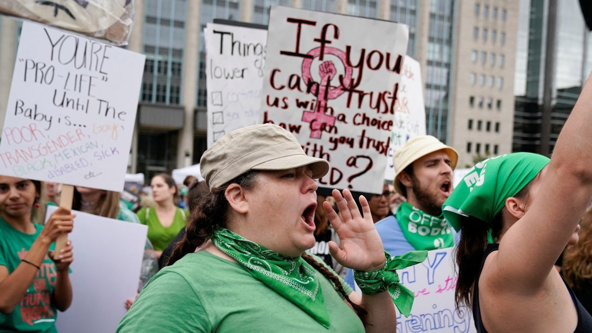 Women’s March activists yelling