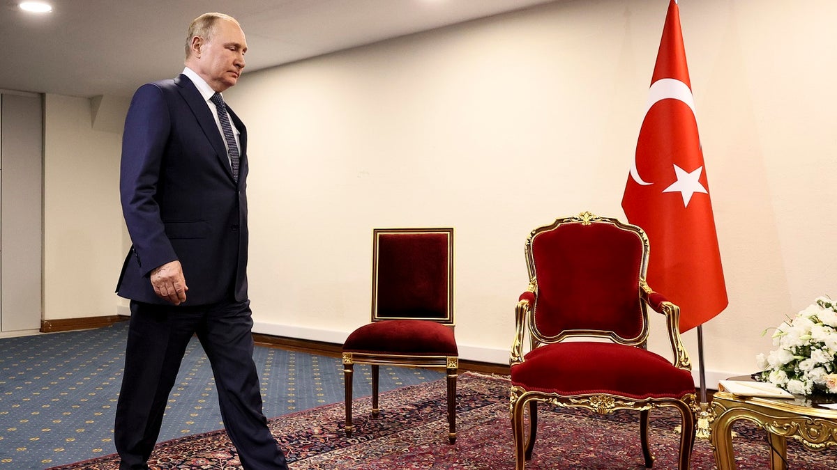 Vladimir Putin walking on carpet