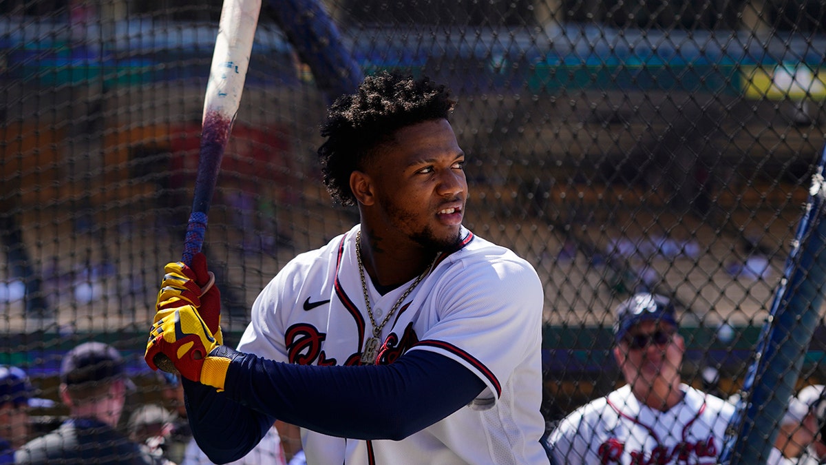 Ronald Acuna Jr takes practice day