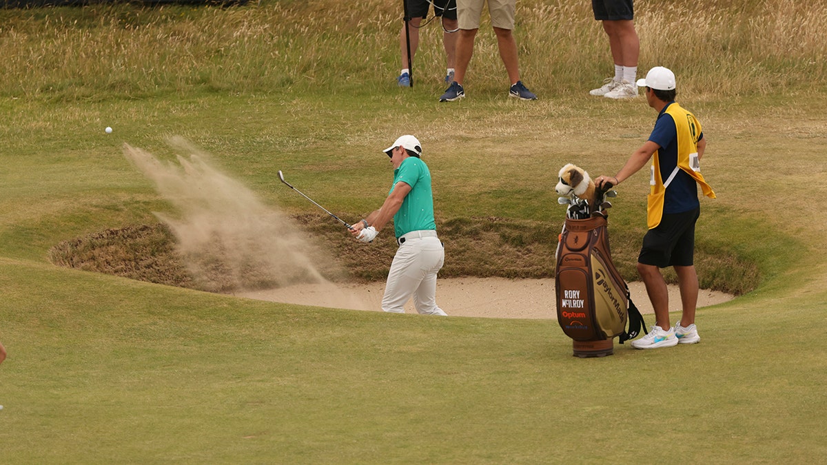 Rory McIlroy at the bunker