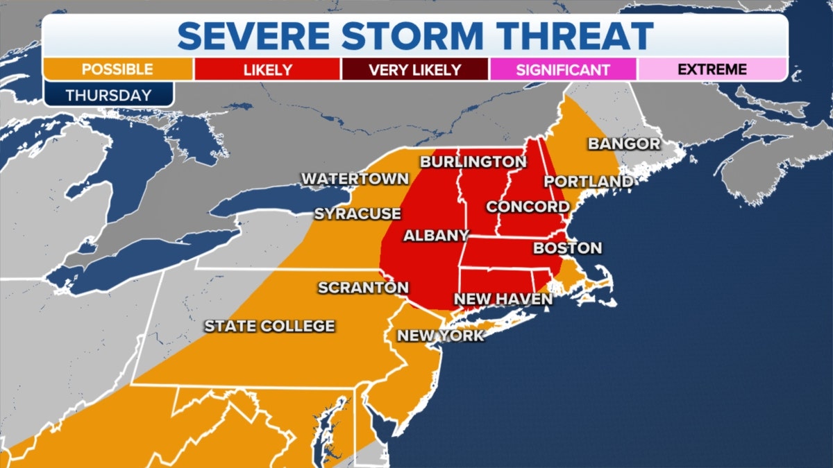 Northeast severe storm threat