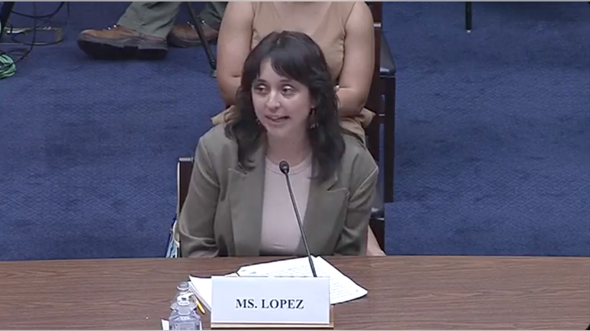 Sarah Lopez acts as witness to House Oversight Committee during abortion hearing