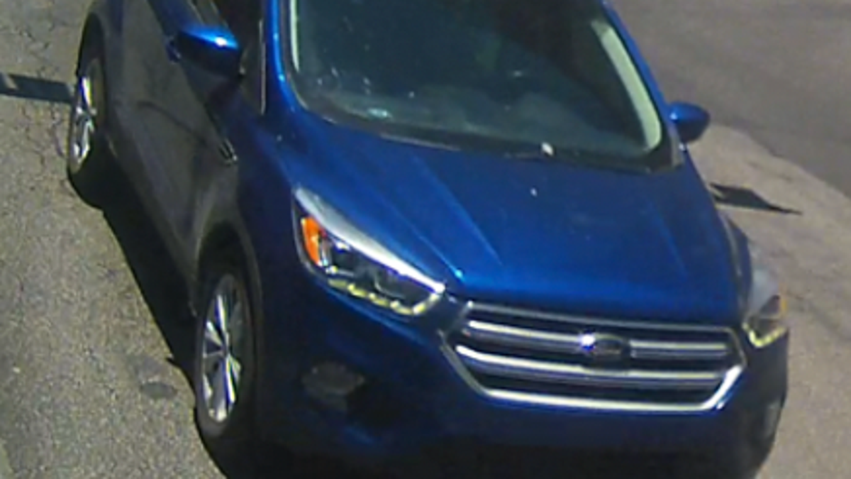 Blue Ford Escape used in robbery spree