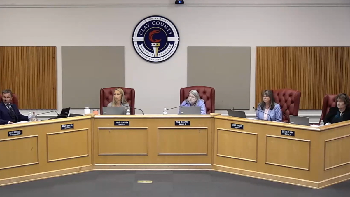 Florida Clay County school district board meeting 